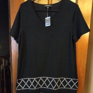 Jones + Co. Black  Top With Silver Studs--Large